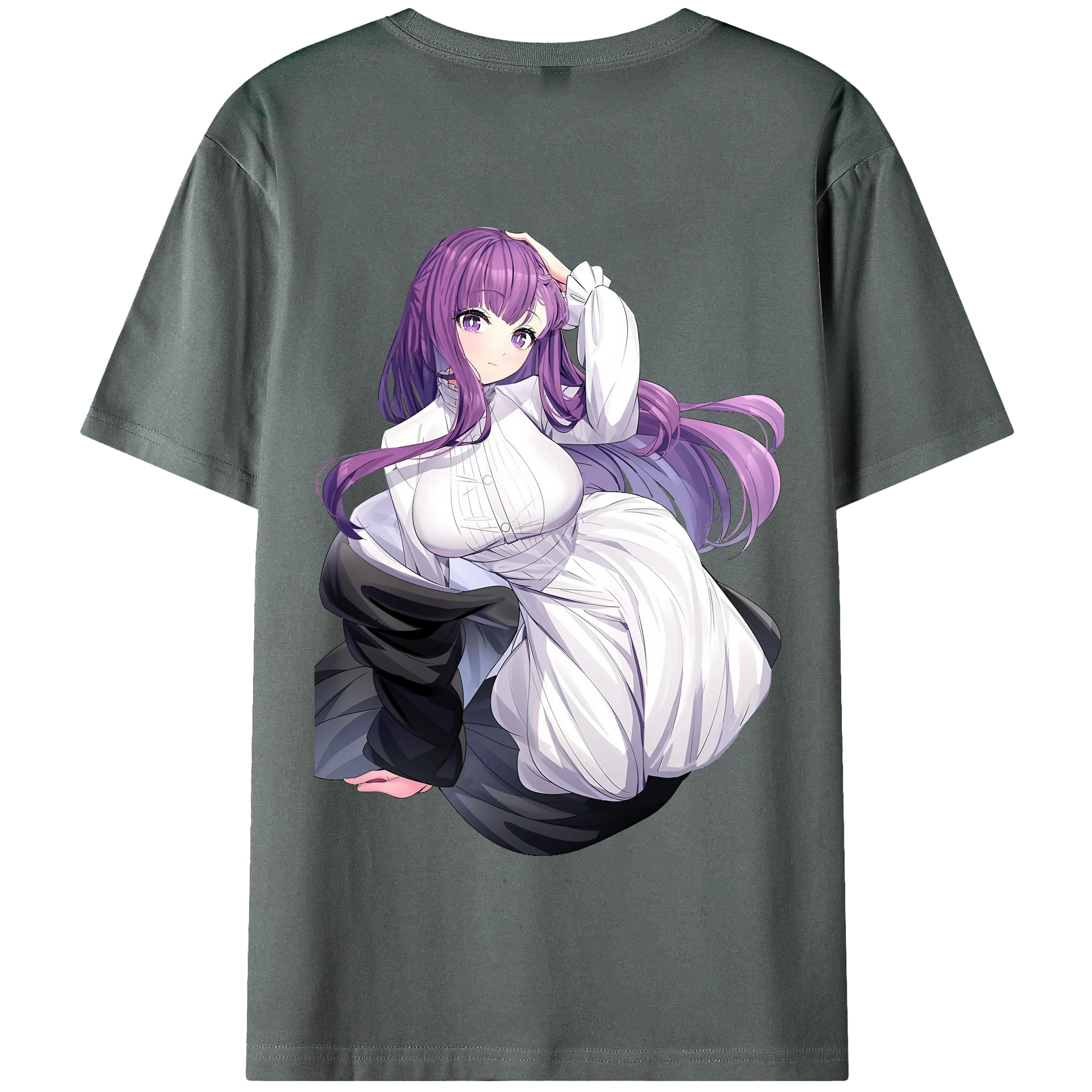 （画像用） 葬送のフリーレン Frieren 綿100％半袖Tシャツ（背面プリント）